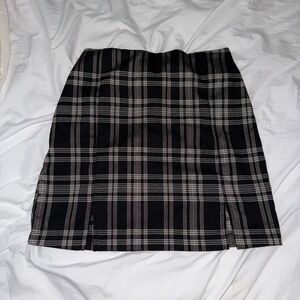 Black and White Plaid Women's Skirt